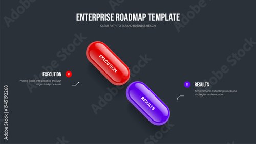 Corporate Showcase Two Step Diagram Slideshow Design. Digital Insight Slide Layout Vector Illustration. Financial Strategy 2 Option Infographic Presentation Template.