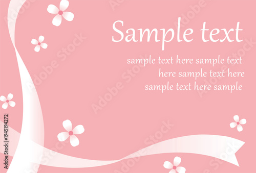 ピンクのリボンのシンプルな背景素材