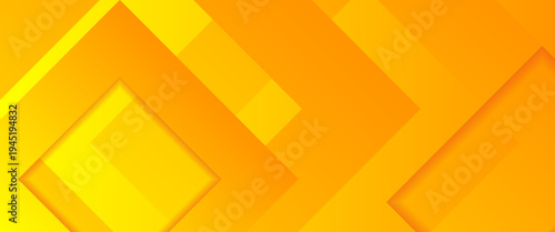 A vibrant orange and yellow abstract vector background featuring dynamic overlapping diamond shapes. This bright, geometric design uses subtle shadows and gradients for a modern 3D effect.