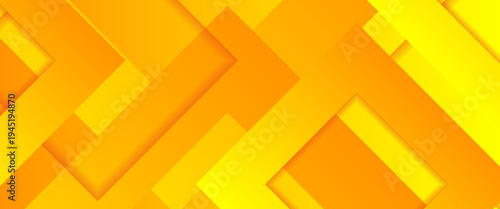 A vibrant orange and yellow abstract vector background featuring dynamic overlapping diamond shapes. This bright, geometric design uses subtle shadows and gradients for a modern 3D effect.