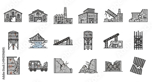 Illustrations of Earthquake Damage and Destruction.