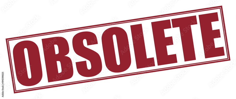 Εκτύπωση καμβά Obsolete stamp in red color on background for business failure on Transparent Ba