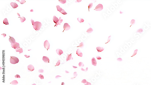 白い背景に舞い散る桜
