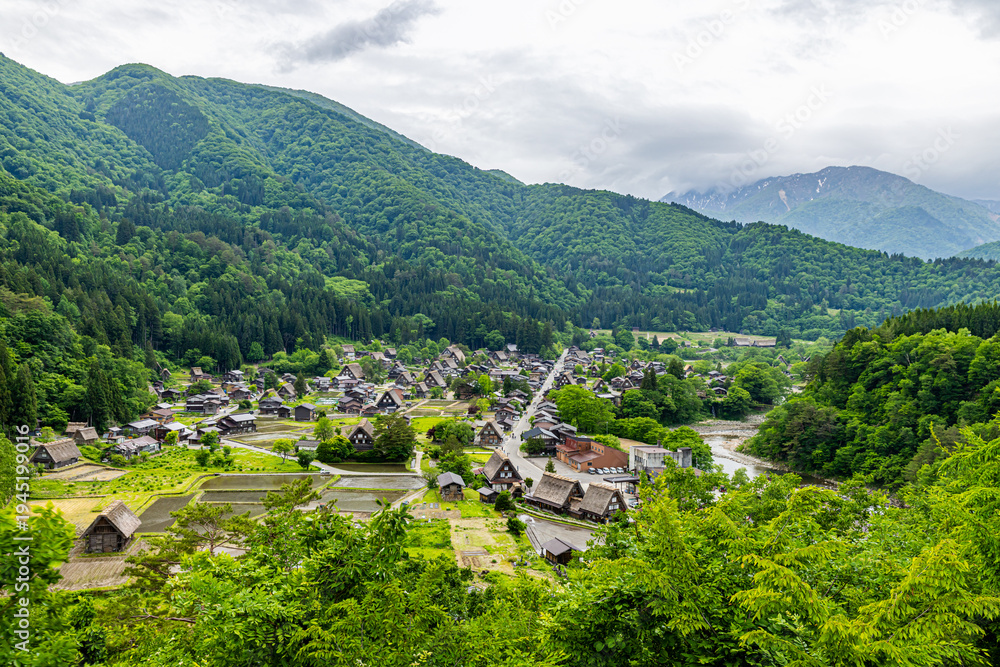 Fototapeta premium 岐阜県 白川郷の風景