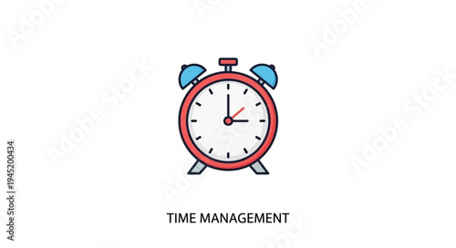 Alarm Clock Illustration - Time Management and Productivity Concept.