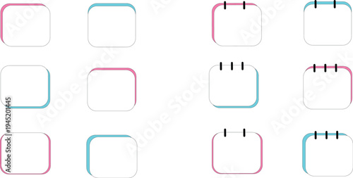 Set of 12 colorful square icons vector