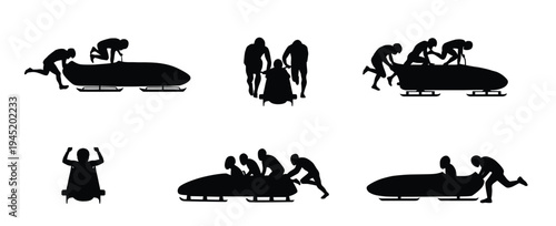 Bobsleigh sports silhouette