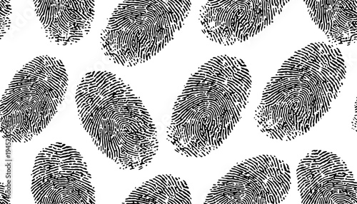 Fingerprint vector illustration of multiple fingerprints on a white background