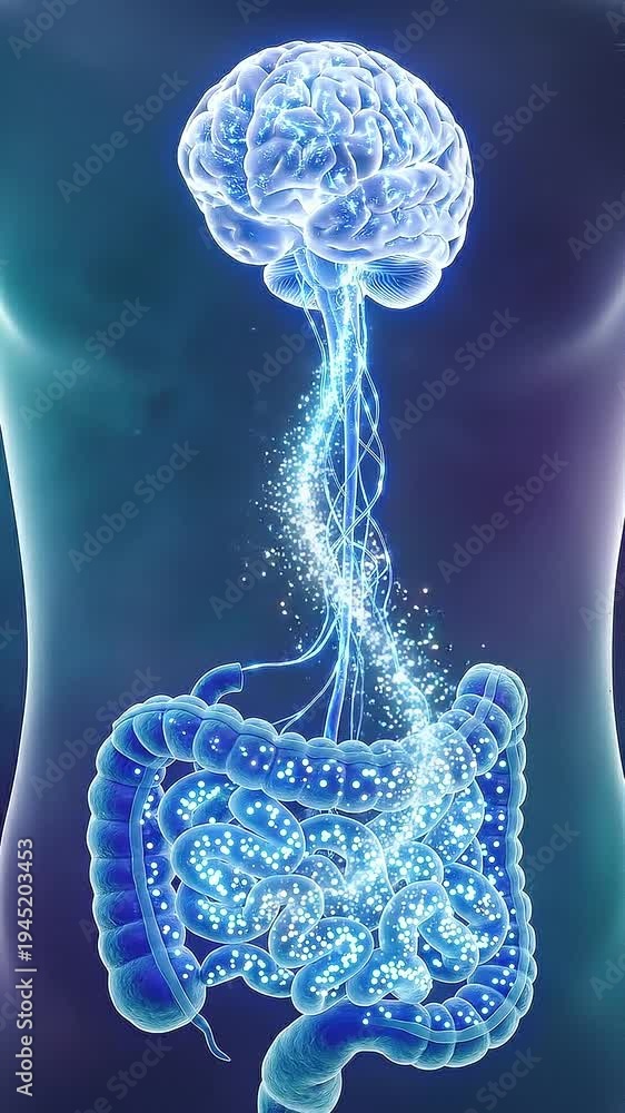 Gut brain axis human brain intestine colon stomach organ torso nerve ...