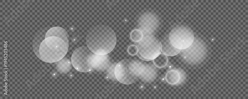 Bokeh circles on transparent background