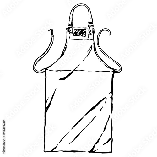 Vintage chef apron vector icon for traditional restaurant logo