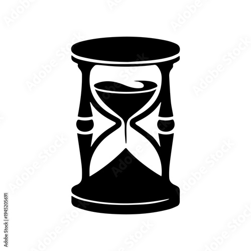 Hourglass Icon Vector – Black and White Design.