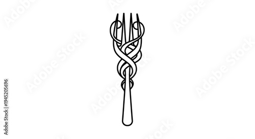 Elegant Fork with Swirling Decorative Design