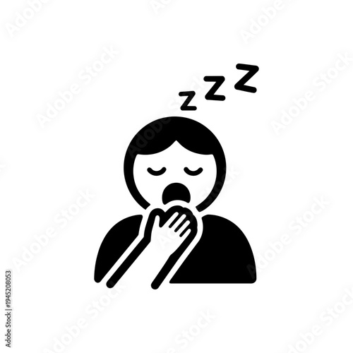 Exhausted Yawning Fatigue Concept Icon