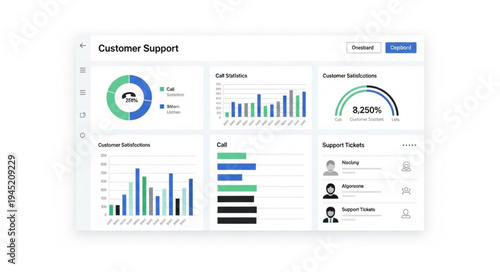 Dashboard Interface with Data Visualization and User Profiles.
