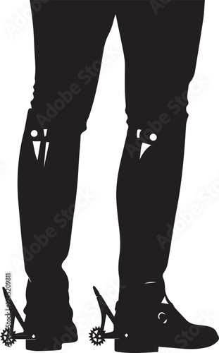 Horse racing jockey and horse vector silhouette illustration with tack equipment isolated on white