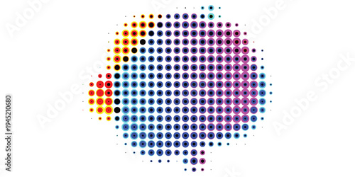 Piggy Bank Made of Colorful Dots.