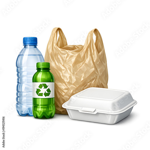 Eco-friendly reusable shopping bag with water bottle and cloth napkin