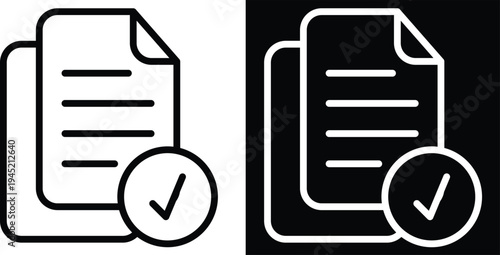 approve Two-tone version in black and white background