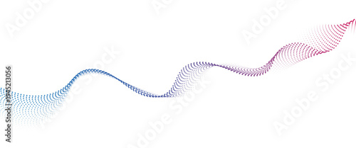 Flowing Dot Wave halftone gradient pattern on transparent background
