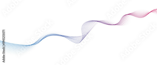 Flowing Dot Wave halftone gradient pattern on transparent background
