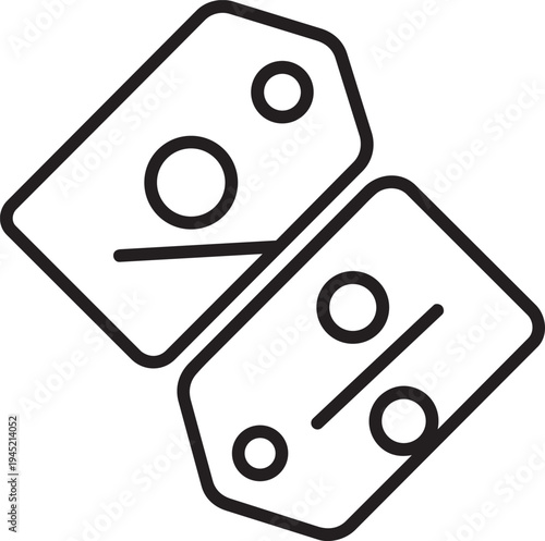 torn percentage discount coupon price tag line icon for retail store marketing and commercial business sale promotion