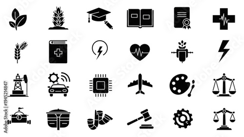 Vector Icon Sheet featuring various symbols and signs