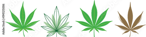 Colorful Cannabis Leaf Vector Illustration Design