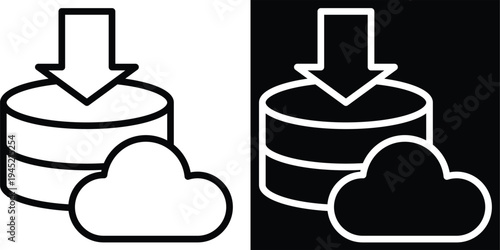 store Two-tone version in black and white background