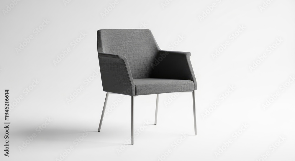 Fototapeta premium Modern gray chair with metal legs.