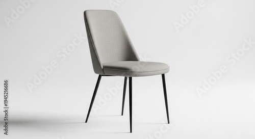 Modern chair with black legs isolated.