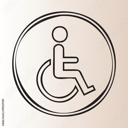 Accessible symbol for disability and wheelchair users depicted in a simple circular design