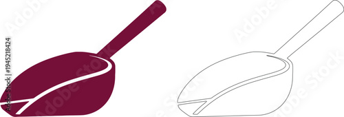 Minimalist scoop silhouettes in maroon and line