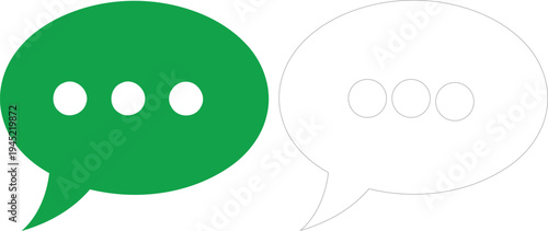 Whatsapp chat bubbles illustration with green and white speech bubbles