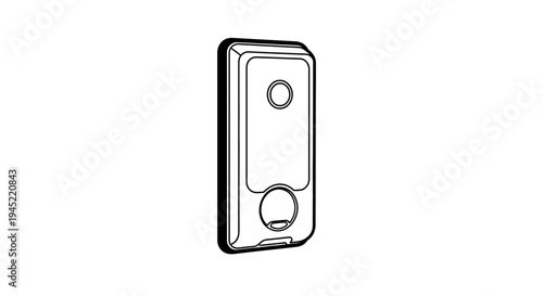 Smart Doorbell Camera Outline Icon, Security System Technology, Vector Illustration
