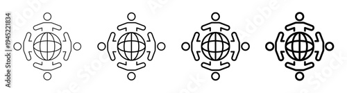 Diversity and Inclusion Icon Line Art Vector Illustration Editable