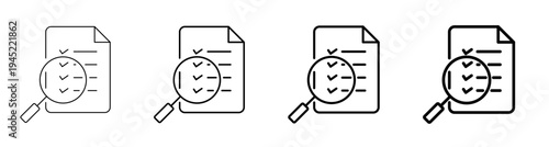 Transparency Report and Data Inspection Line Art Vector Illustration Editable