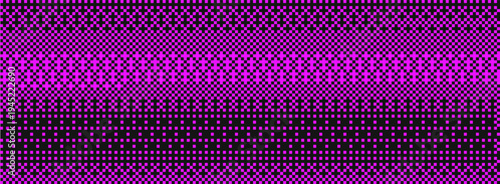 Pink bitmap effect background. Gradient pixel pattern. Retro 8 bit art. Glitch dither design for retro arcade or digital wallpaper. Vector creative concept.