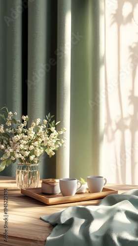 table curtain flowers coffee poster background