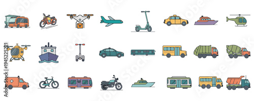 Transport Illustration Set
