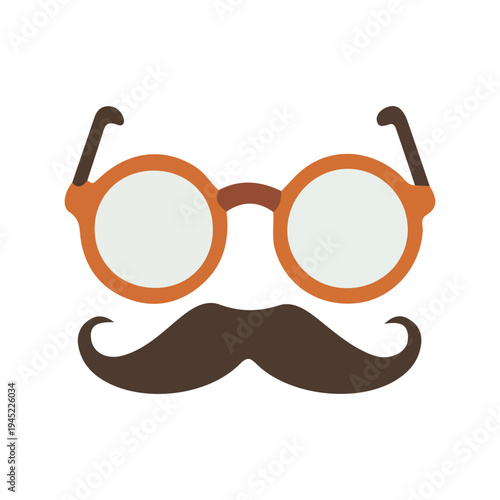 Hipster Glasses and Moustache Icon