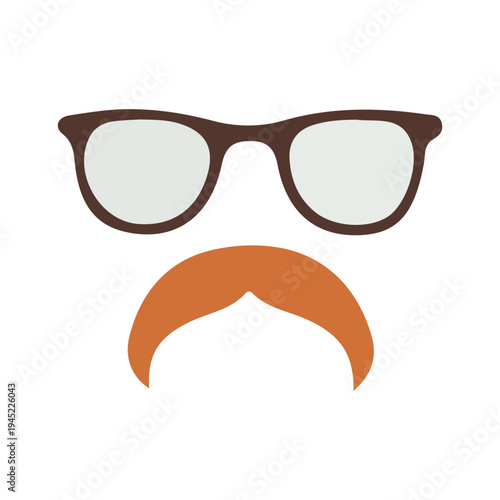 Hipster Glasses and Moustache