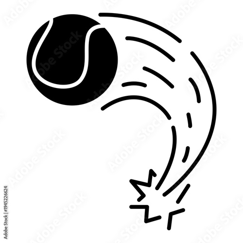 Tennis ball icon vector set. Tennis Illustration sign collection. Tennis ball in flight symbol. Sport logo.