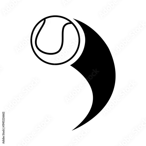 Tennis ball icon vector set. Tennis Illustration sign collection. Tennis ball in flight symbol. Sport logo.