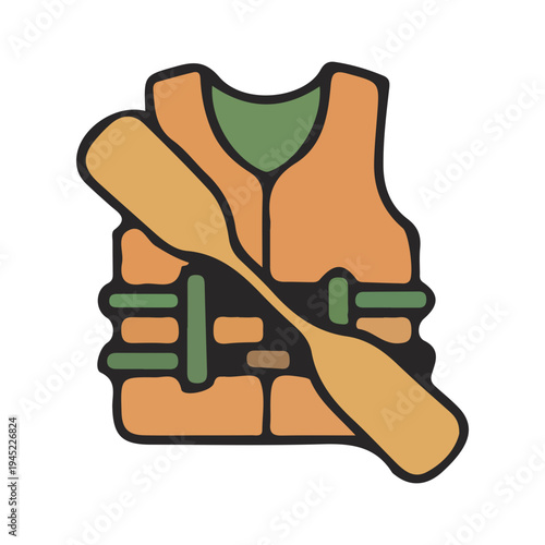 Life Vest and Oar Icon