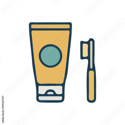 Toothpaste and Toothbrush Icon