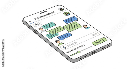 Smartphone displaying a chat conversation with multiple message bubbles.
