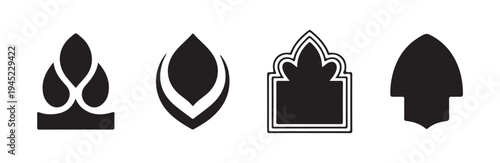 Ornamental frame multilayered elegant shield silhouette shape vintage decorative label design premium vector icon