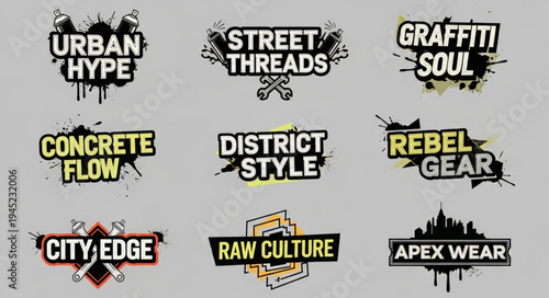 Urban Streetwear Logos - A Collection of Edgy and Modern Designs.