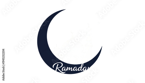 Ramadan Crescent Moon Islamic Holiday Greeting for Muslim Celebration and Spiritual Reflection